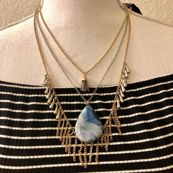 ✌️Silver Gold Turquoise Necklace✌️ - Picture 5 of 5